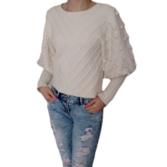 Sweater Small Ruffle Sleeve - Picture 2 of 11